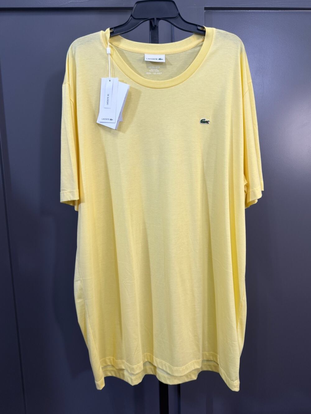Lacoste Pima Cotton T-Shirt Yellow Short Sleeve Crewneck 2XLT NWT